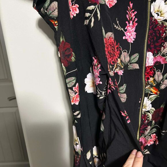 City Chic Paradise Floral Zip Front Dress/Tunic with Pockets – Size L (Fits XL) - Picture 5 of 7
